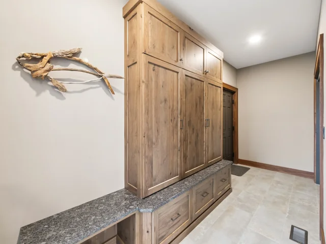 Mudroom cabinetry at 88 Lakeview Court