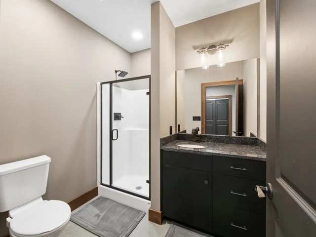 Lower-level bathrooms at 88 Lakeview Court