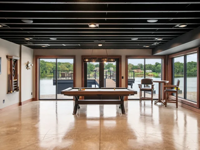 Lower-level recreation space at 88 Lakeview Court