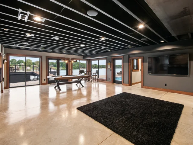Lower-level recreation space at 88 Lakeview Court
