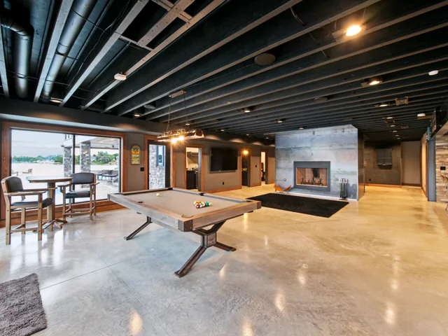Lower-level recreation space at 88 Lakeview Court