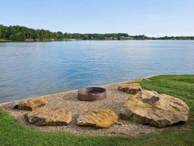 Dock, shoreline and lakefront grounds at 88 Lakeview Court