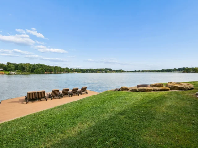 Dock, shoreline and lakefront grounds at 88 Lakeview Court