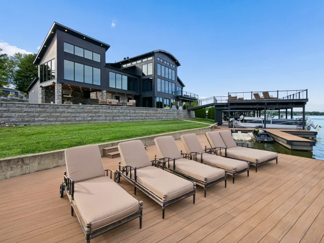 Dock, shoreline and lakefront grounds at 88 Lakeview Court