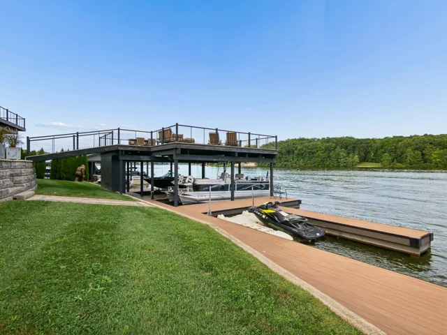 Dock, shoreline and lakefront grounds at 88 Lakeview Court