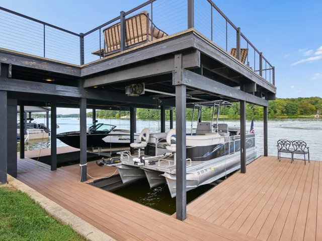 Dock, shoreline and lakefront grounds at 88 Lakeview Court