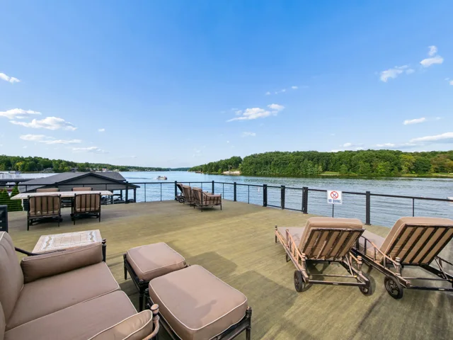 Dock, shoreline and lakefront grounds at 88 Lakeview Court