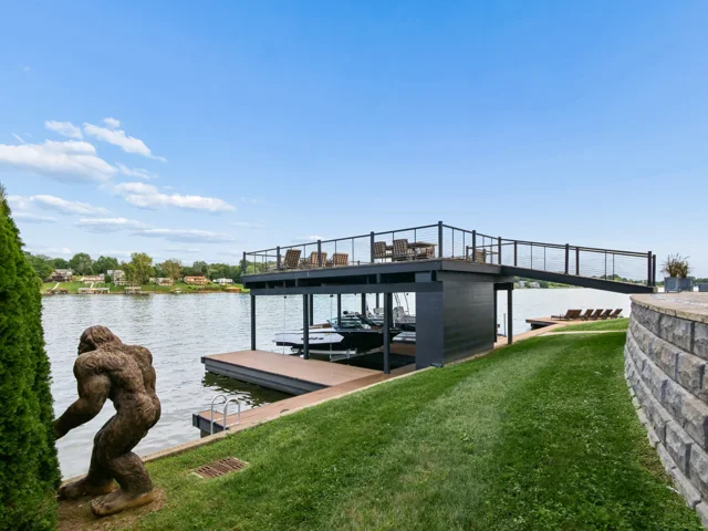 Dock, shoreline and lakefront grounds at 88 Lakeview Court