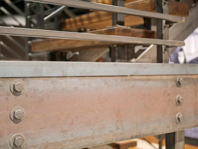 Steel framing and bolted connections at 88 Lakeview Court