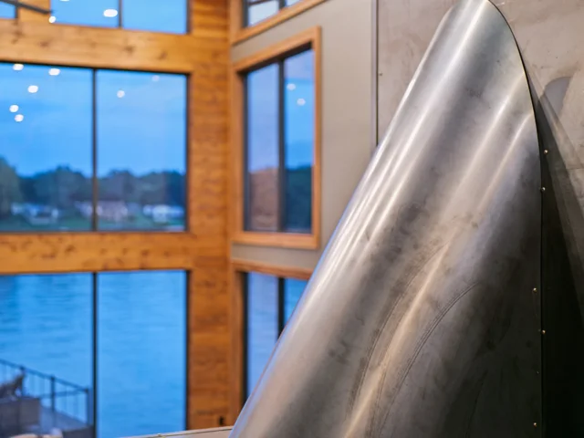 Steel and wood craftsmanship at 88 Lakeview Court
