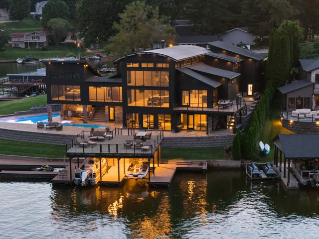 The residence at twilight at 88 Lakeview Court