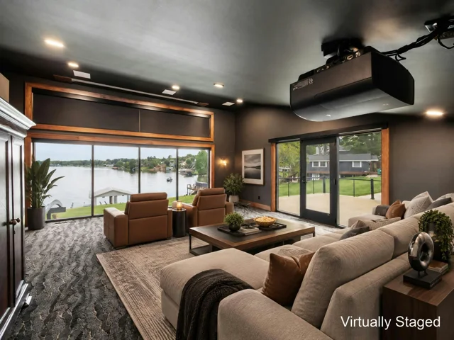 Virtually staged: bedroom / theater room at 88 Lakeview Court (virtually staged)