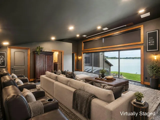 Virtually staged: bedroom / theater room at 88 Lakeview Court (virtually staged)